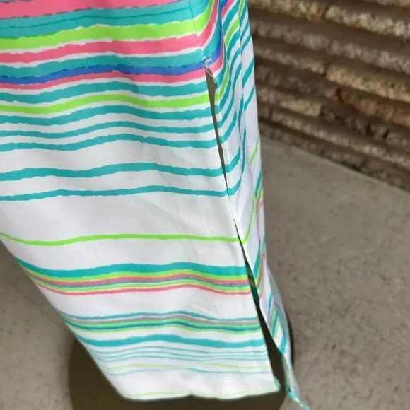 Nat Kaplan Couture Vintage 60s Silk Striped Caped Maxi Dress - Picture 6 of 13